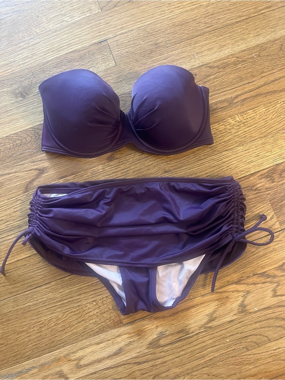 Victoria's Secret Strapless Bikini Set in Deep Purple